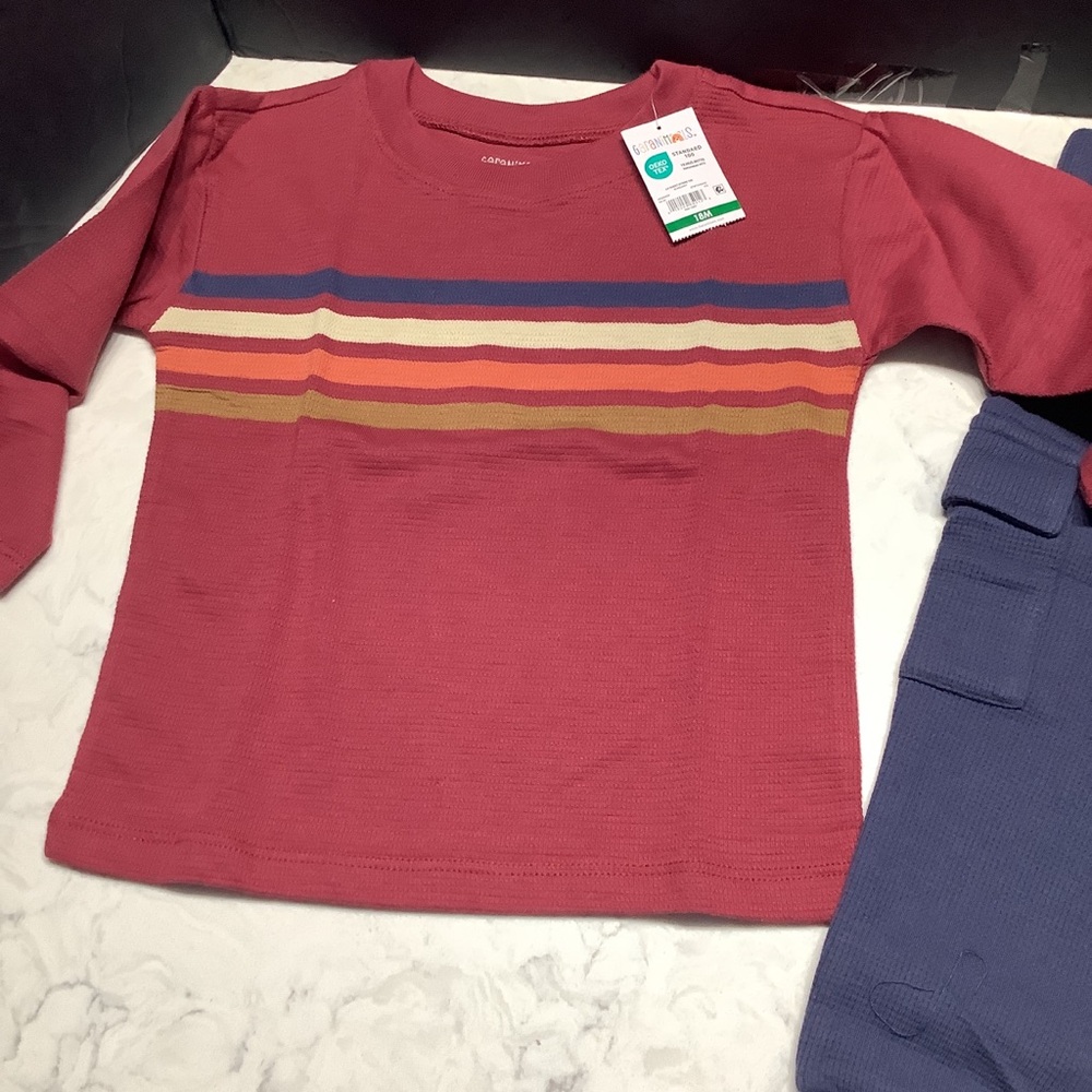 Garanimals Toddler Boy Tee with Long Sleeves, Matching Joggers, NWT, Sizes 18M